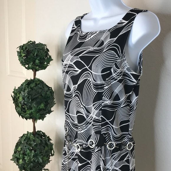 Y2K Vintage Limited Too Sleeveless Dress | Black/White | Medium - Picture 6 of 11